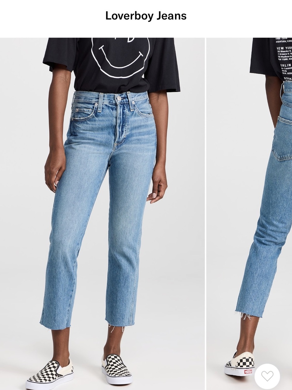 AMO Light Blue High-Rise Straight Crop Jeans